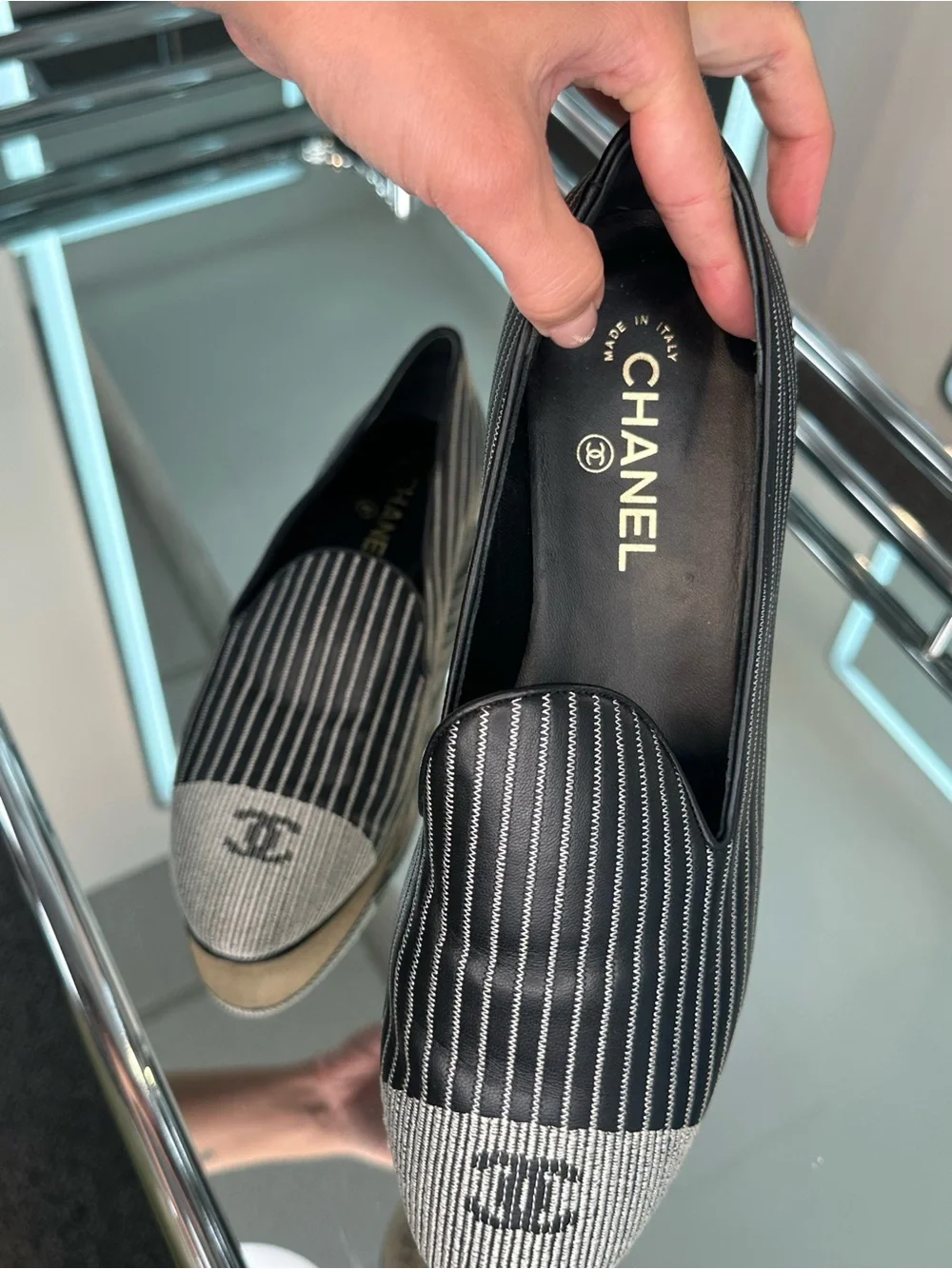 Chanel Pinstripe Loafer